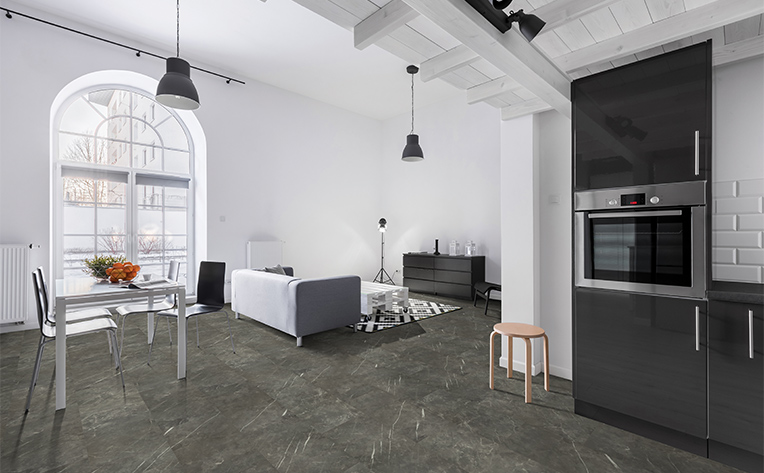 a multipurpose living space with luxury vinyl floors